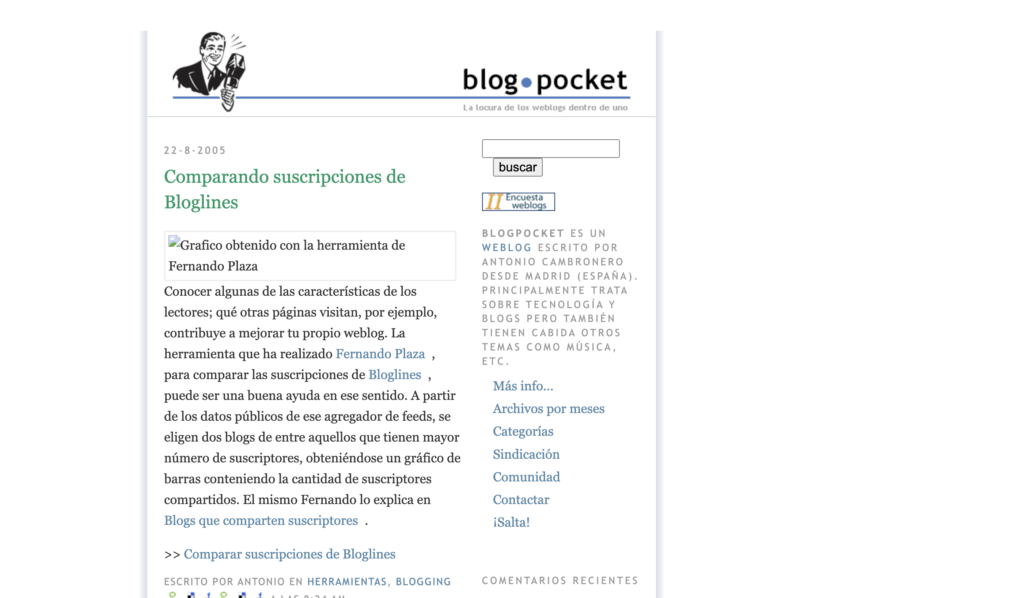 BLOGPOCKET-WAYBACKMACHINE-1024x598 La primera referencia que existe en WayBack Machine de Blogpocket hecho con WordPress